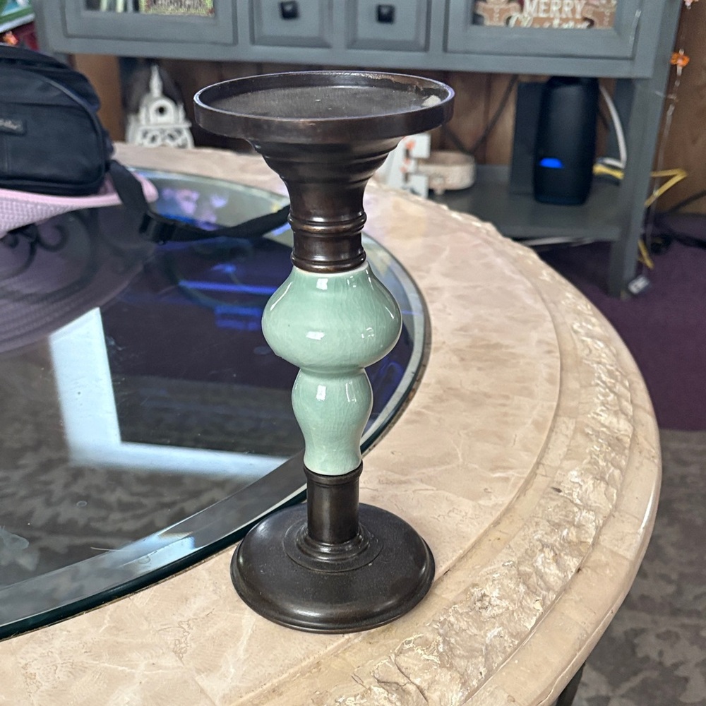 Teal Candle Holder